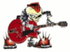 Skeleton with guitar music