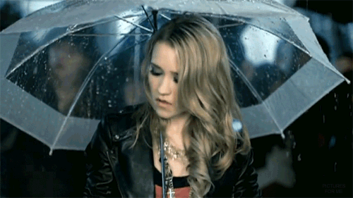 Emily Osment with umbrella