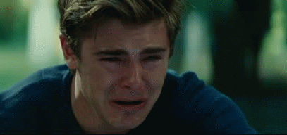 Zac Efron crying