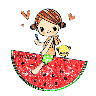 Doll on a watermelon