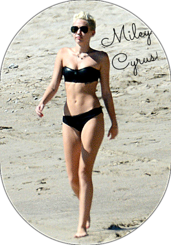 Miley Cyrus shot hair bikini