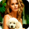 Beautiful girl with cute white puppy: Avatar