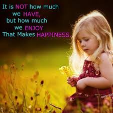 It is NOT how much we HAVE, but how much we ENJOY That Makes HAPPINESS.