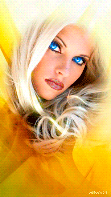 Sexy blonde girl blue eyes
