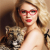 Girl with leopard