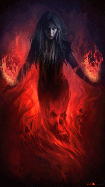 Devilish Burning Woman