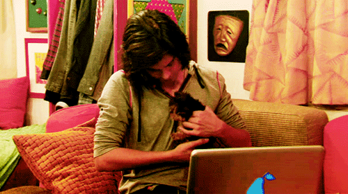 Avan Jogia with puppy