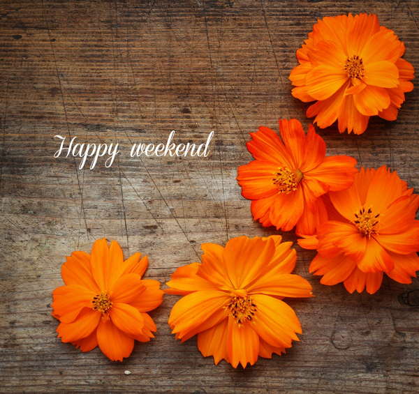 Happy Weekend. Orange Flowers