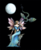 Fairy with Dragon under the Moon