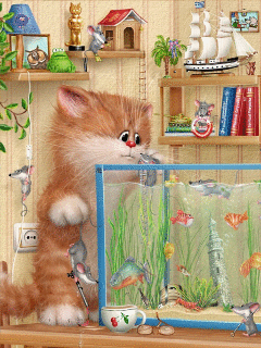 Cat and aquarium
