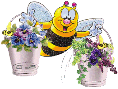 Bee with flowers