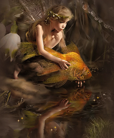 Fairy and golden fish