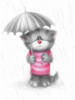 Cute Kitten with umbrella