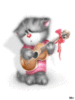 Cat playing guitar and singing