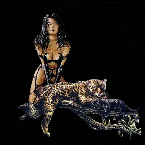 Sexy girl with leopardes
