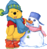 Winnie Pooh with Snowman