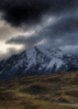 Gloomy sky in the mountains