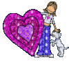 Girl and puppy with big heart 