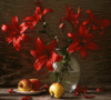 Vase of red flowers