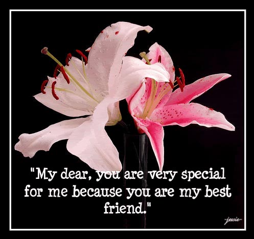 My dear, you are very special for me because you are my best friend.