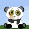 Cute Panda with flowers