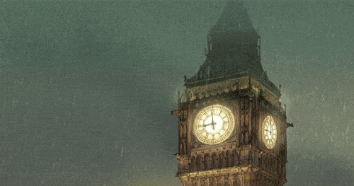 London: Big Ben in the rain 