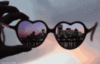 City through the glasses