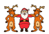 Santa Claus dancing with deers