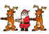 Santa Claus dancing with deers