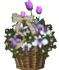 Beautiful Flowers in a basket with bow