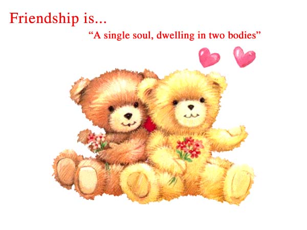 Friendship is... "A single soul, dwelling in two bodies"