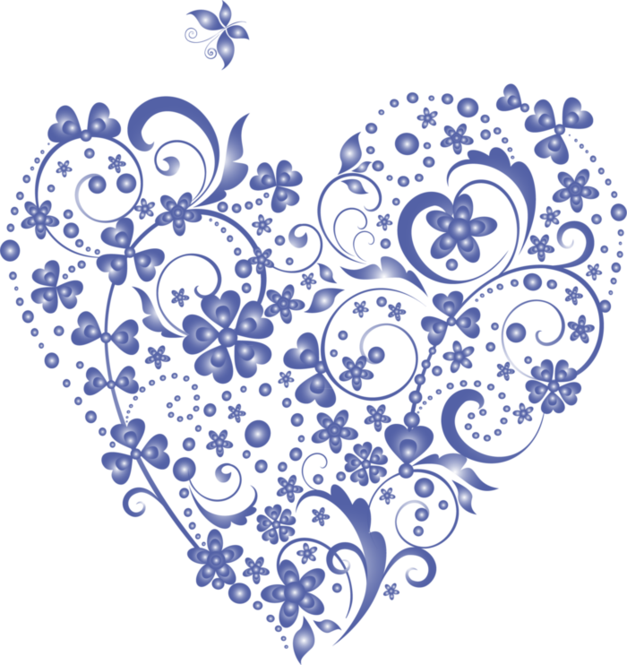 Blue Flowers Heart