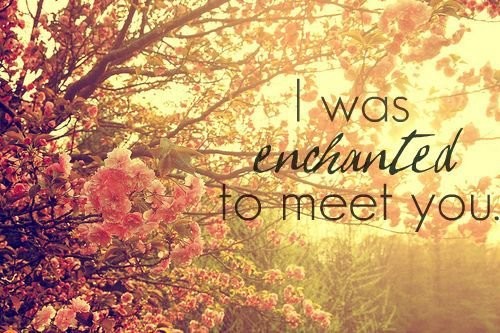 I was enchanted to meet you.