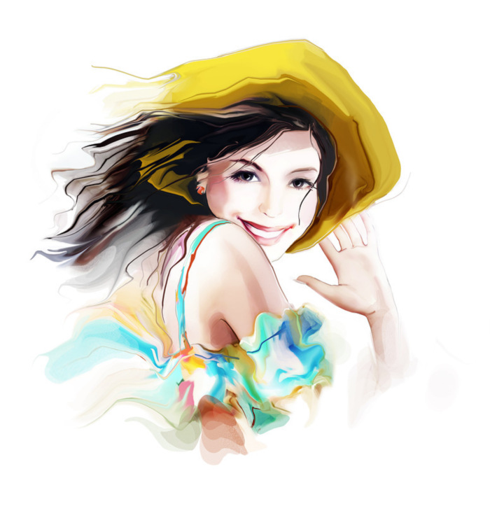 Beautiful Girl wearing yellow hat