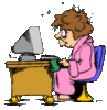 Funny computer woman