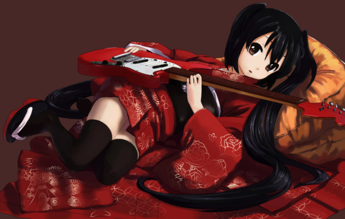 Anime girl with guitar 