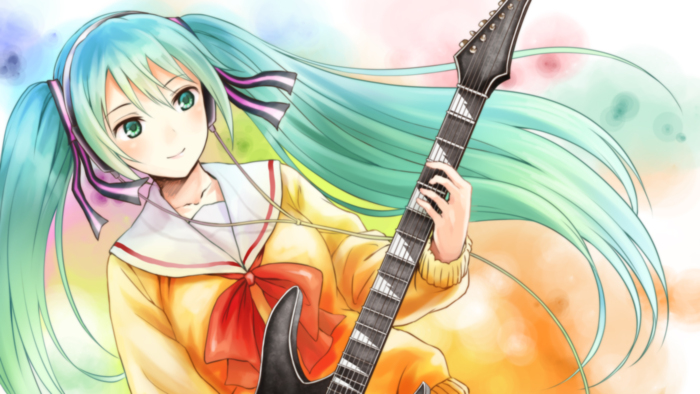 Anime girl with guitar 