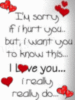 I'm sorry if i hurt you... but, i want you to know this... I Love you... i really really do...