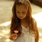 Cute Girl with Shining Flower