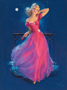 Retro Woman Pink Dress