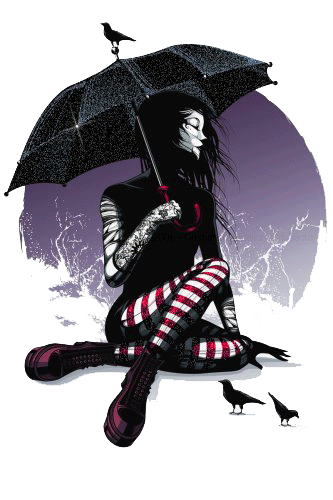 Emo girl with Umbrella