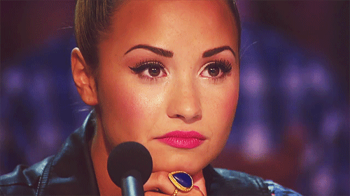 Demi Lovato cries