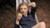 Flirty Girl with Apple