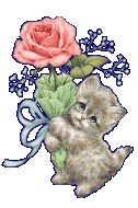 Happy Birthday -- Cute Kitten with Flowers