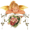 Golden Angel with Flower Heart