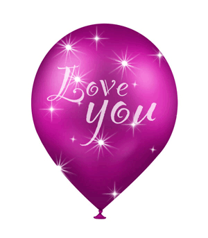 Love You -- Purple Balloon