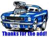 Thanks For The Add! blue car