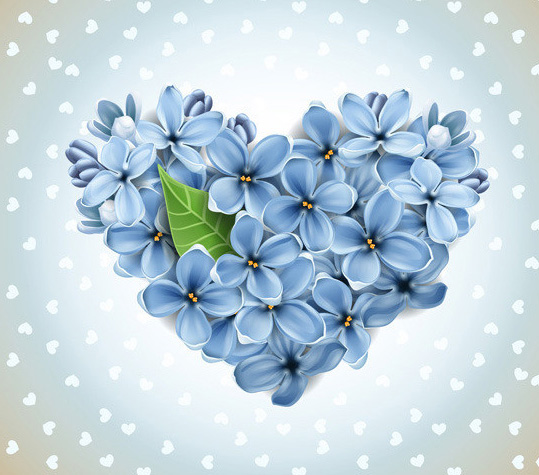 Blue flower heart