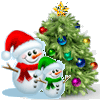 Christmas Tree and Snowmen