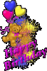 Happy Birthday bear with balloons